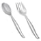 Smarty Had A Party Silver Disposable Plastic Serving Flatware Set - Serving Spoons and Serving Forks (150 Pairs), 300PK 2642CS-CASE - alternate 1